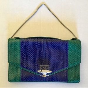 Monika Chiang bicolor python satchel /clutch